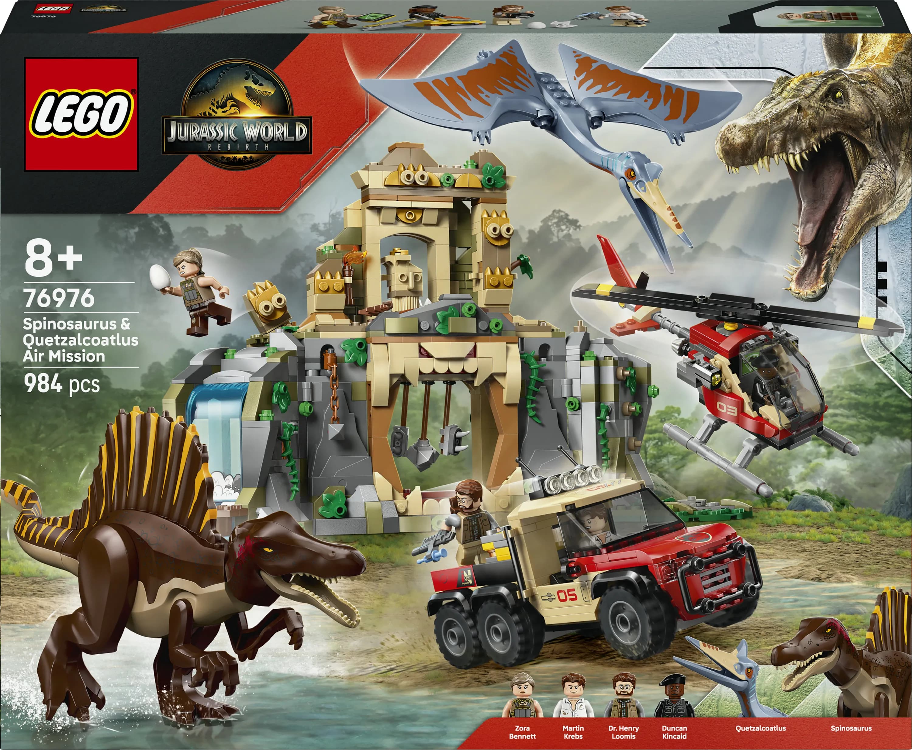LEGO Jurassic World Spinosauruksen ja Quetzalcoatlusin pako lentäen 76976