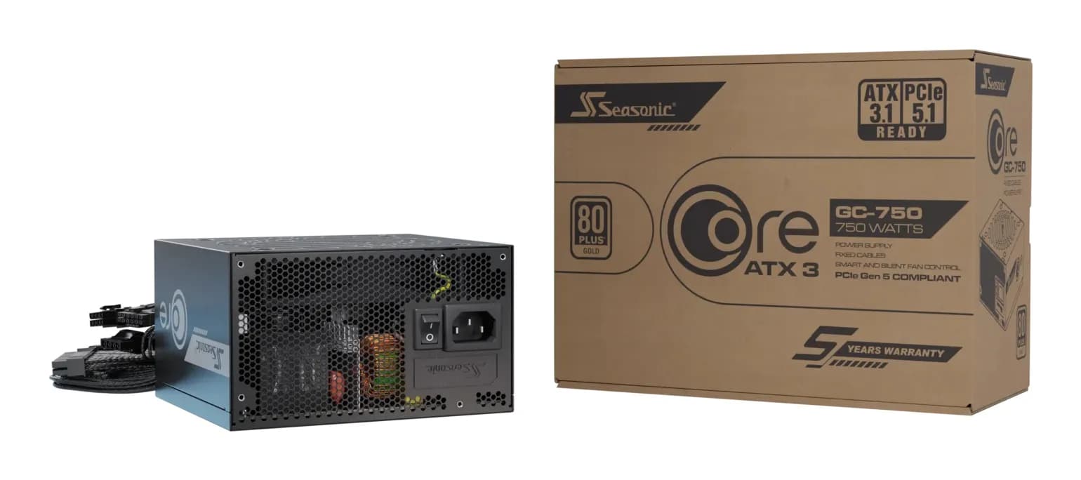 Seasonic CORE GC 750W -virtalähde, 80 Plus Gold