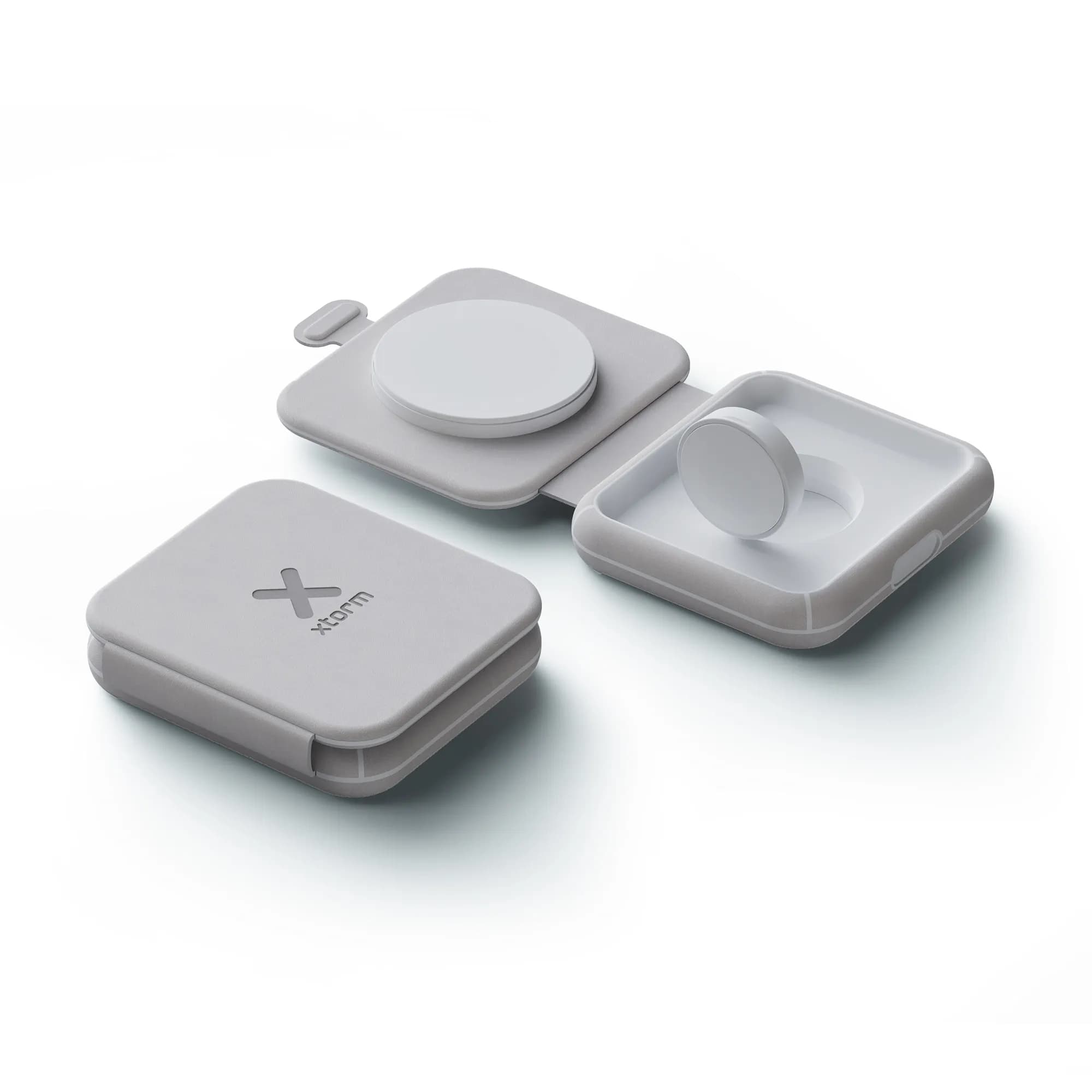 Xtorm Foldable Langaton matkalaturi 2in1 15W -laturi, Harmaa