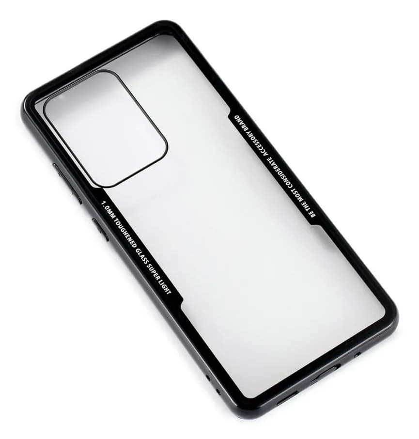 GEAR Tempered Glass Case, Galaxy S20 Ultra -suojakuori, Musta