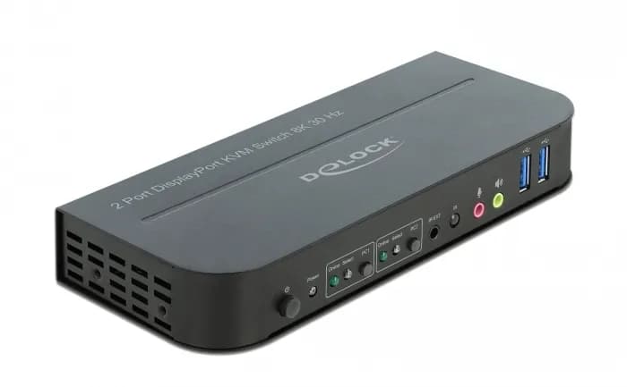 Delock DisplayPort 1.4 KVM Switch 8K 30 Hz with USB 3.0 and Audio