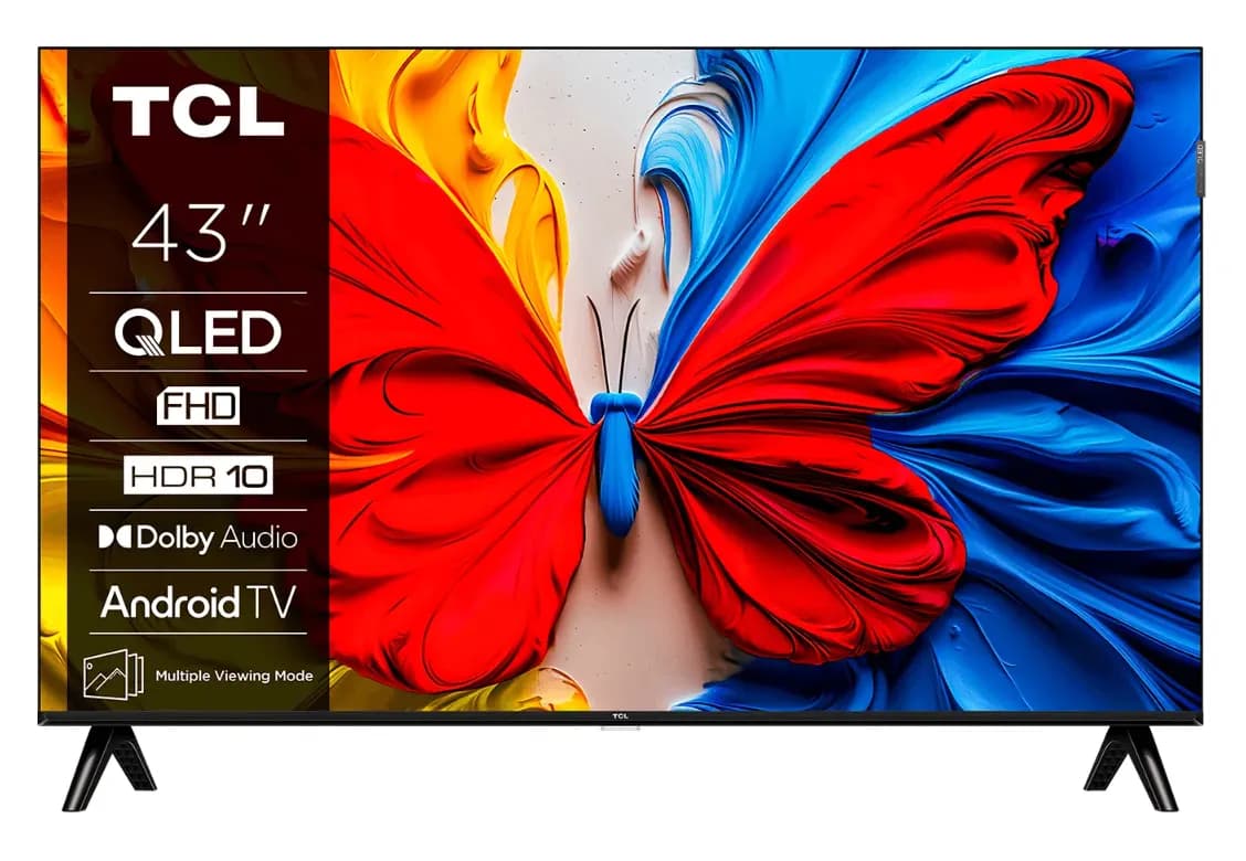 TCL 43V5C 43" 4K QLED Google TV, 60 Hz, HDR10