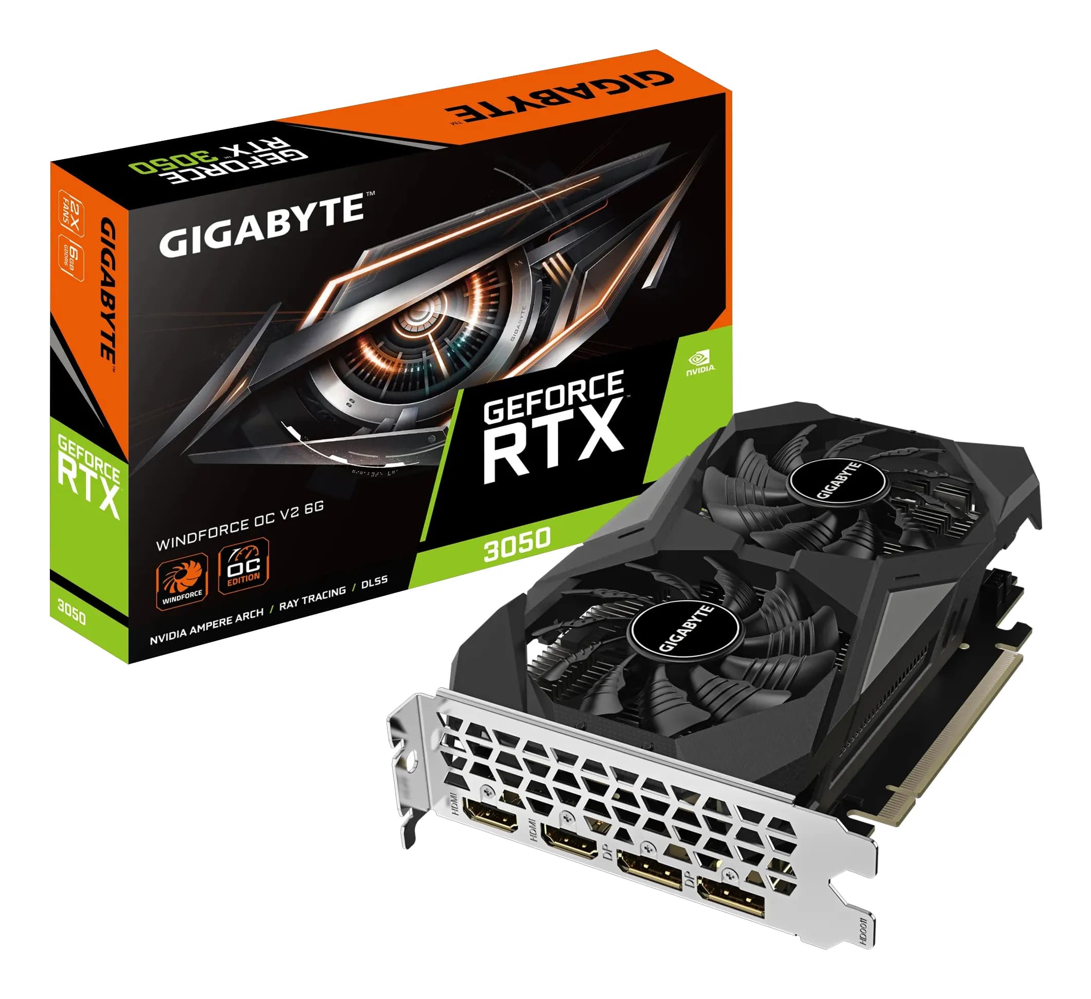 Gigabyte GeForce RTX 3050 WINDFORCE V2 OC 6 Gt -näytönohjain