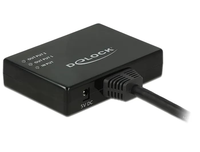 De-Lock  HDMI – 2x HDMI -adapteri, Musta