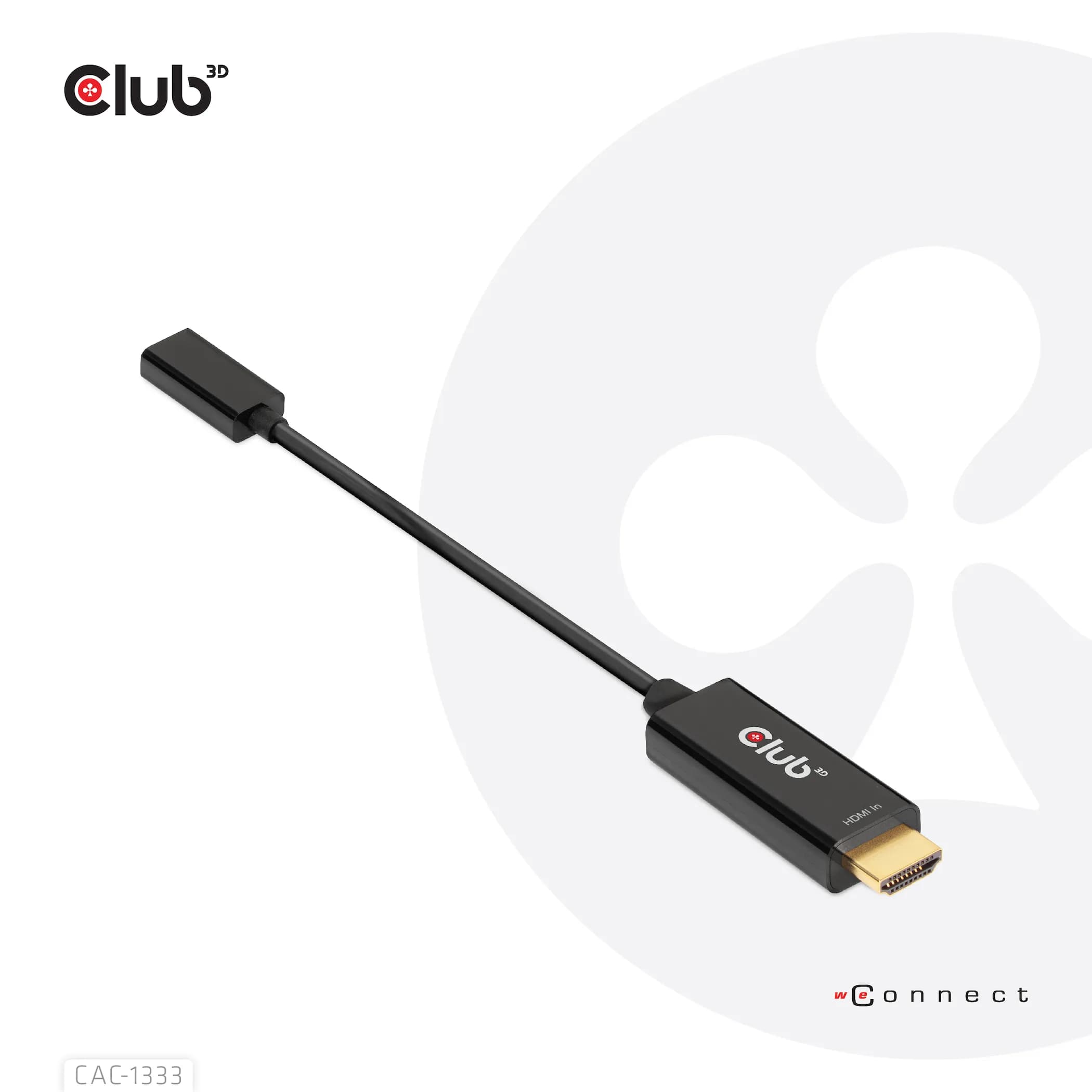 Club 3D HDMI - USB-C 4K60HZ aktiivi -sovitin, Musta