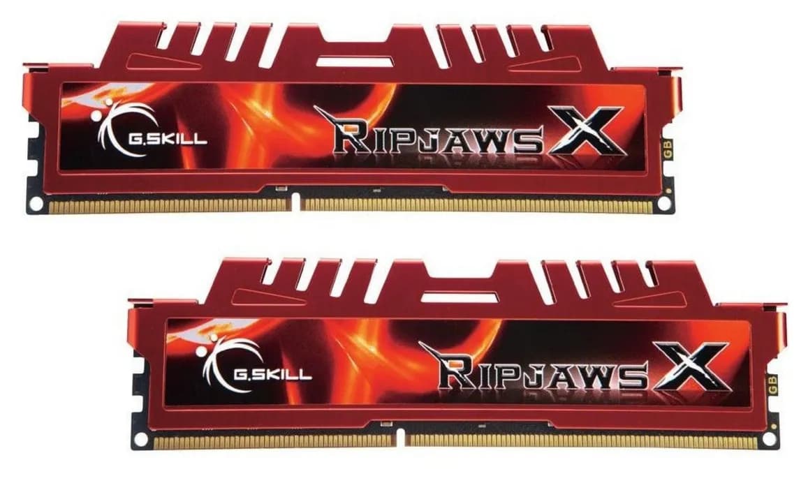 G.SKILL RipjawsX 16 Gt (2 x 8 Gt) DDR3 1600 MHz, CL10 -muisti, punainen (XMP)