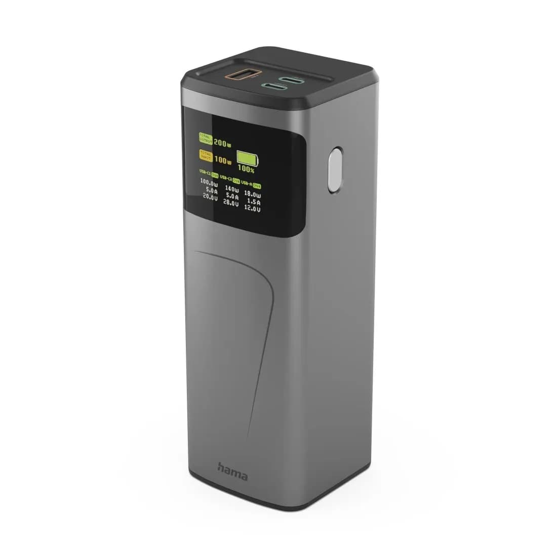 HAMA Power Pack 200W Fast Charge 24000mAh 2xUSB-C 1xUSB-A Black