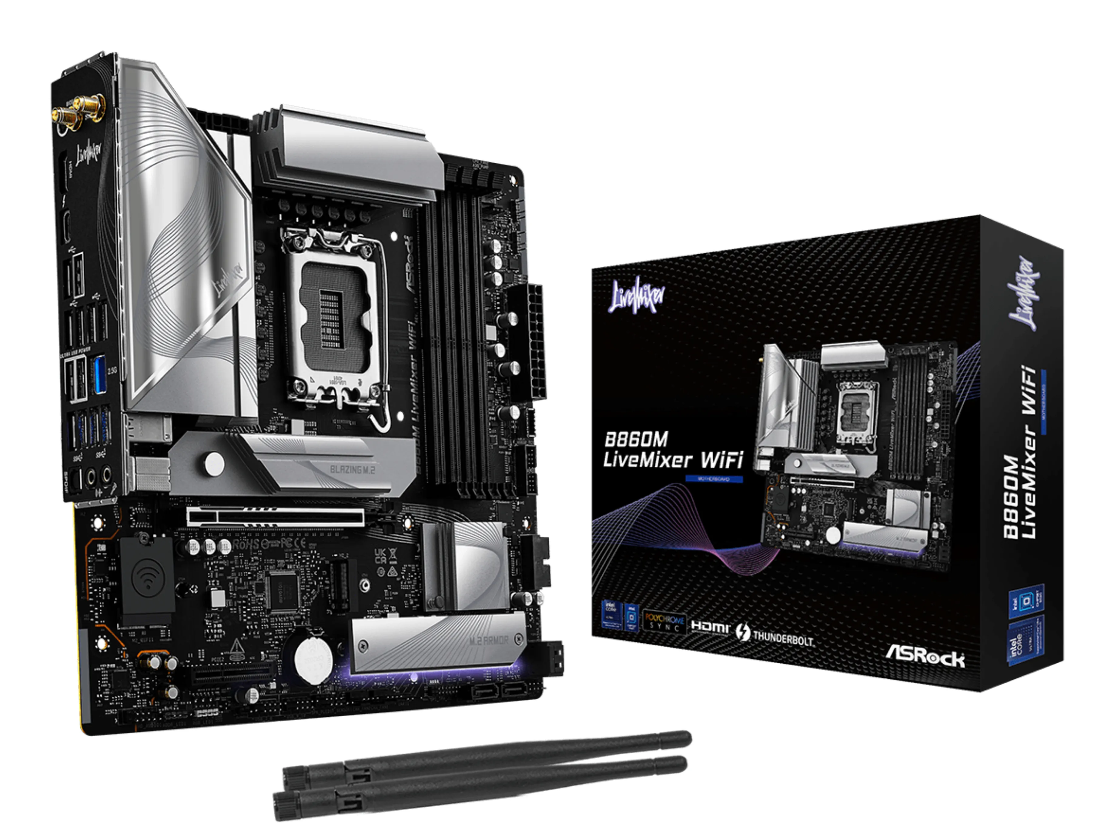 ASRock B860M LiveMixer WiFi LGA1851 mATX -emolevy