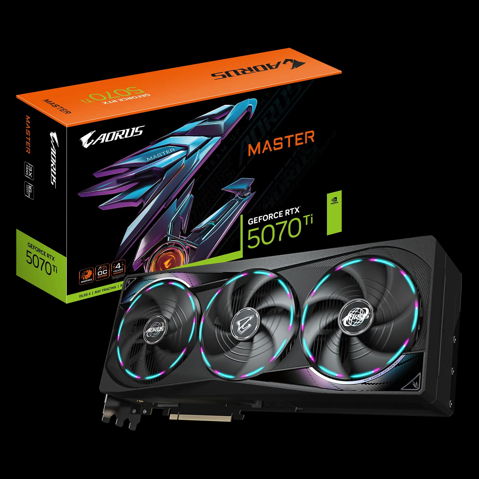 Gigabyte GeForce RTX 5070 Ti AORUS MASTER 16 Gt OC -näytönohjain