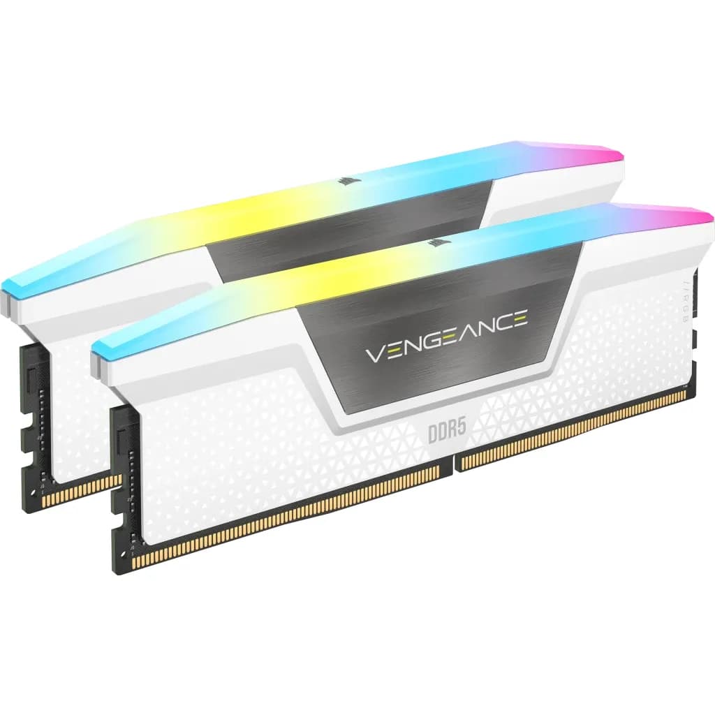 Corsair Vengeance RGB 32 Gt (2 x 16 Gt) DDR5 6000 MHz, CL36 -muisti, valkoinen (XMP)