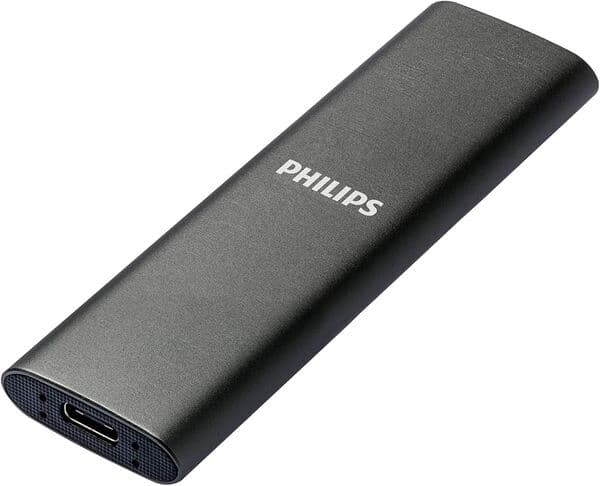 Philips Ultra Speed 500 Gt USB-C -ulkoinen SSD, kannettava, harmaa