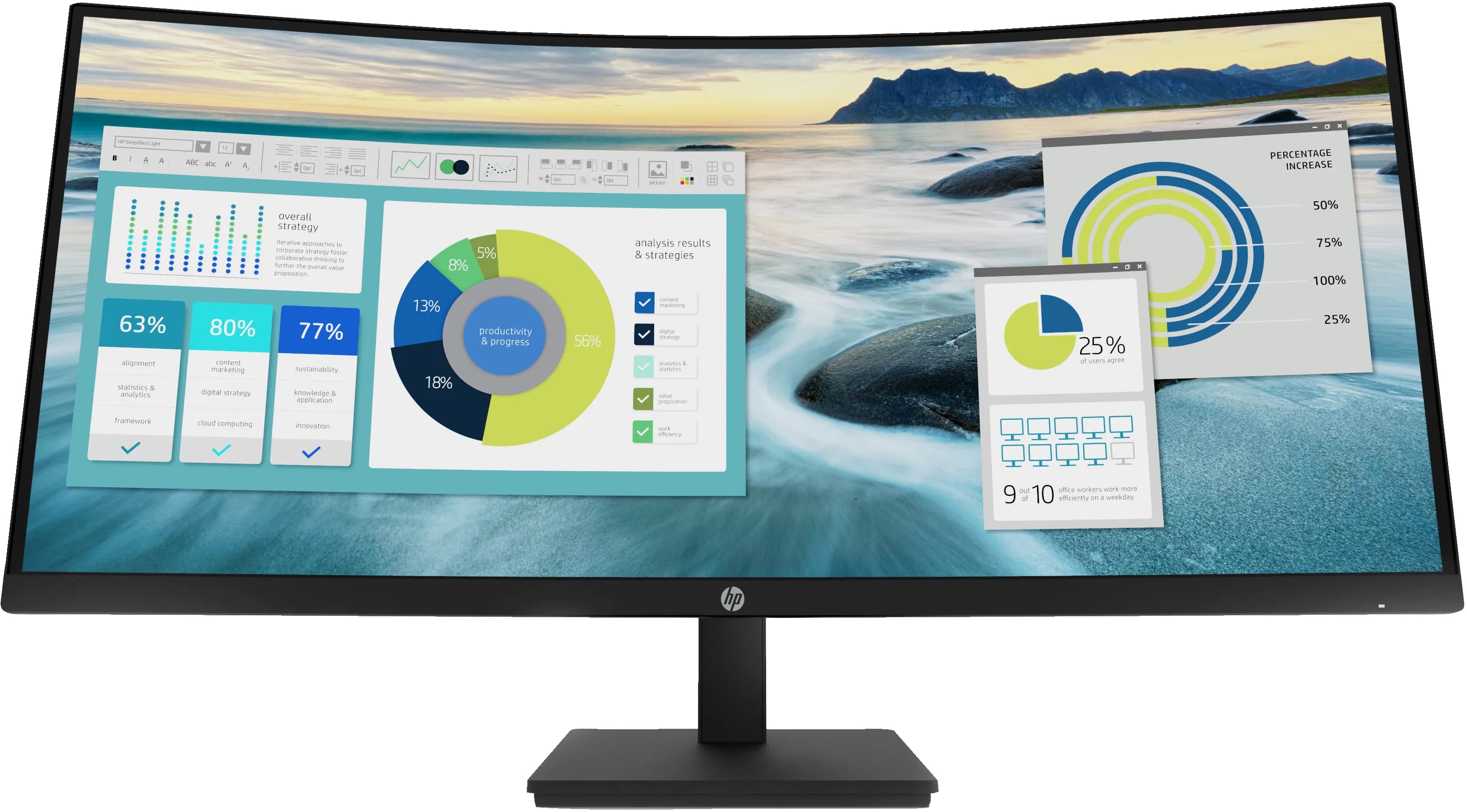 HP P34hc G4 34" WQHD, VA -kaareva näyttö, USB-C hub