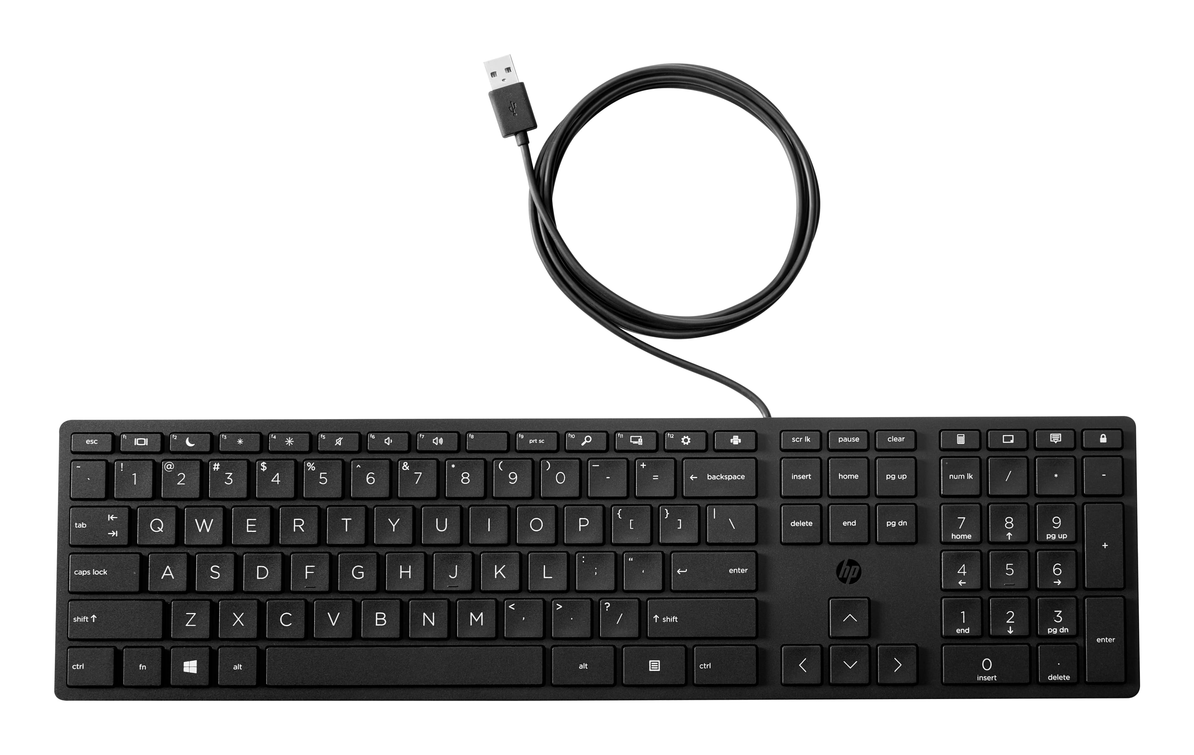 HP Wired Desktop 320K -ergonominen näppäimistö, musta