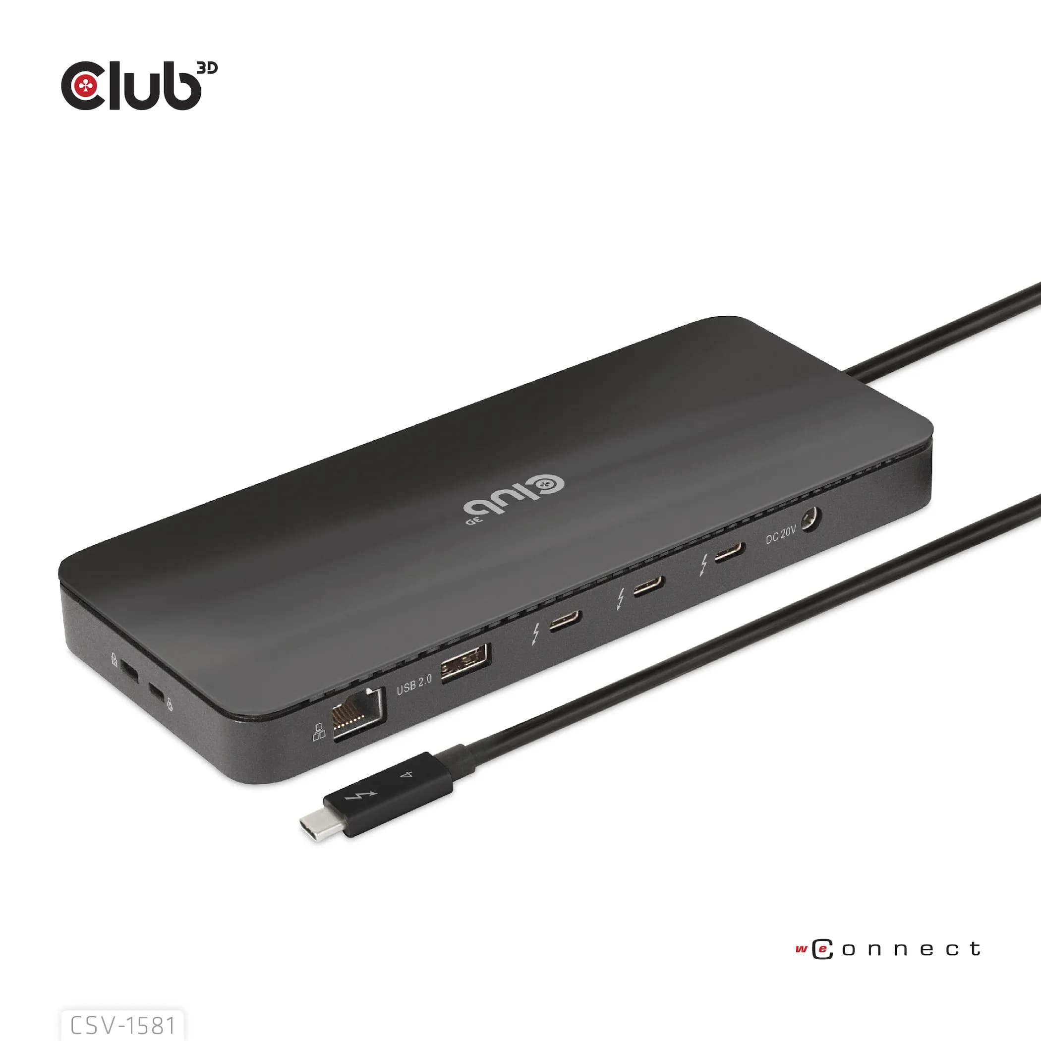 Club 3D Thunderbolt 4 11-in-1 -telakka, Musta