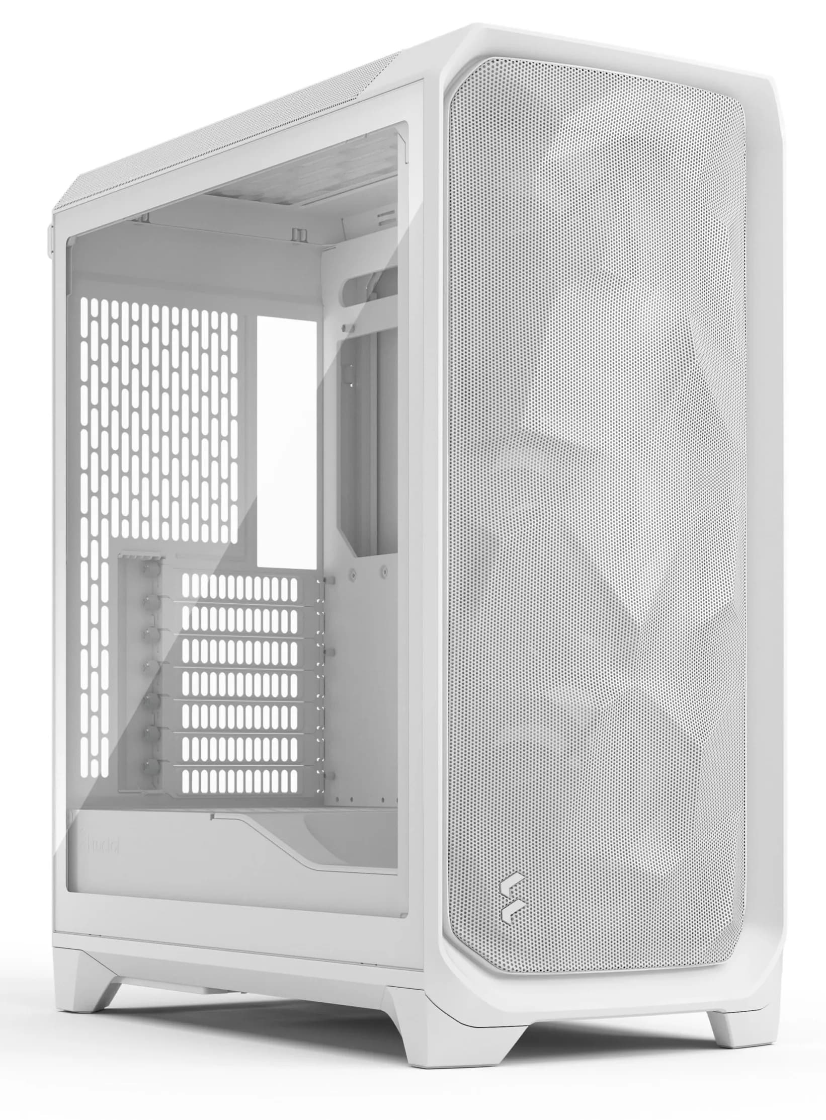 Fractal Design Meshify 3 -miditornikotelo vaalealla ikkunalla, valkoinen