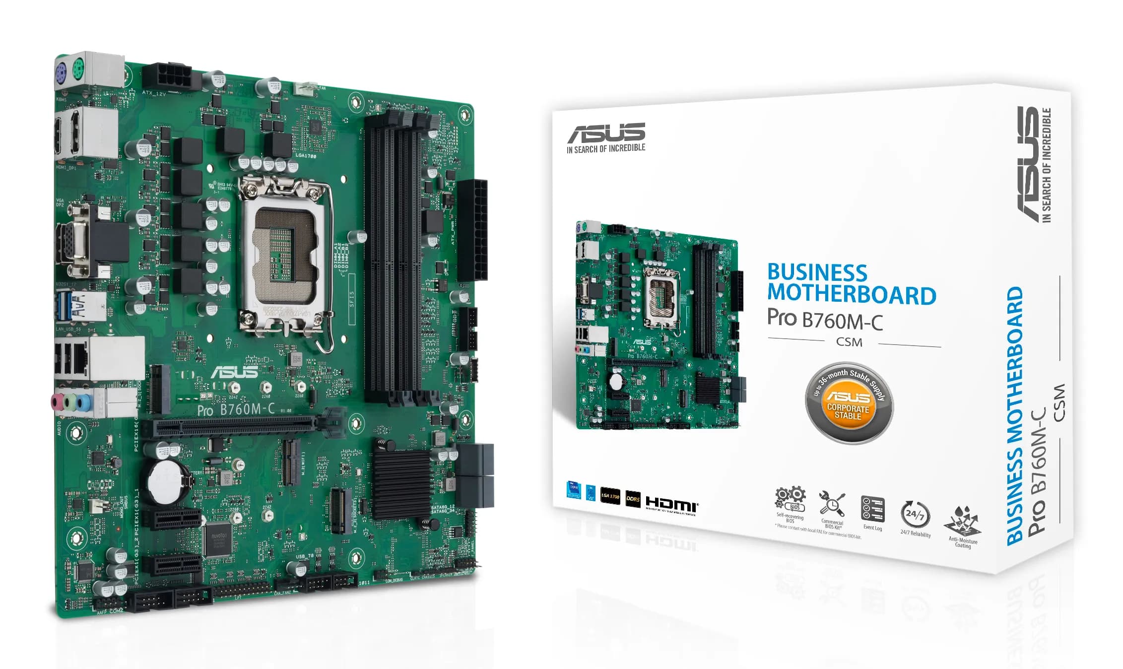 Asus PRO B760M-C-CSM DDR5 LGA1700 mATX -emolevy