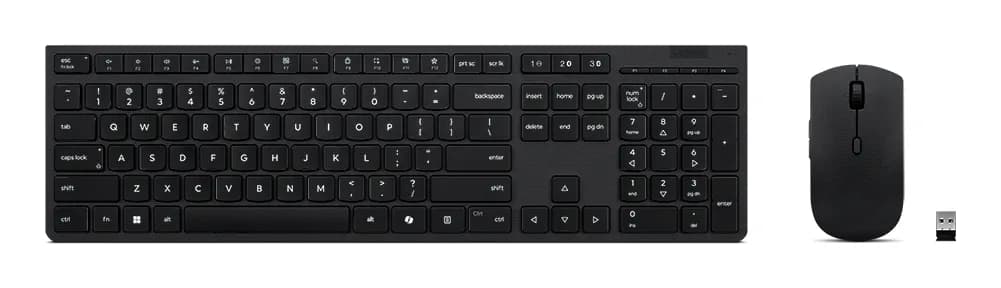 Lenovo Professional -langaton ergonominen näppäimistö ja hiiri, musta