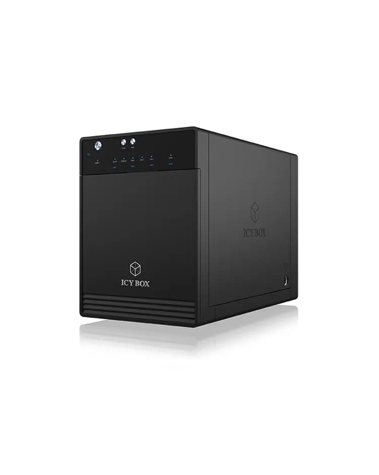 ICYBOX Externt HDD/SDD-kabinett, 4x 2,5"/3,5" platser, USB-C, USB 3.1,