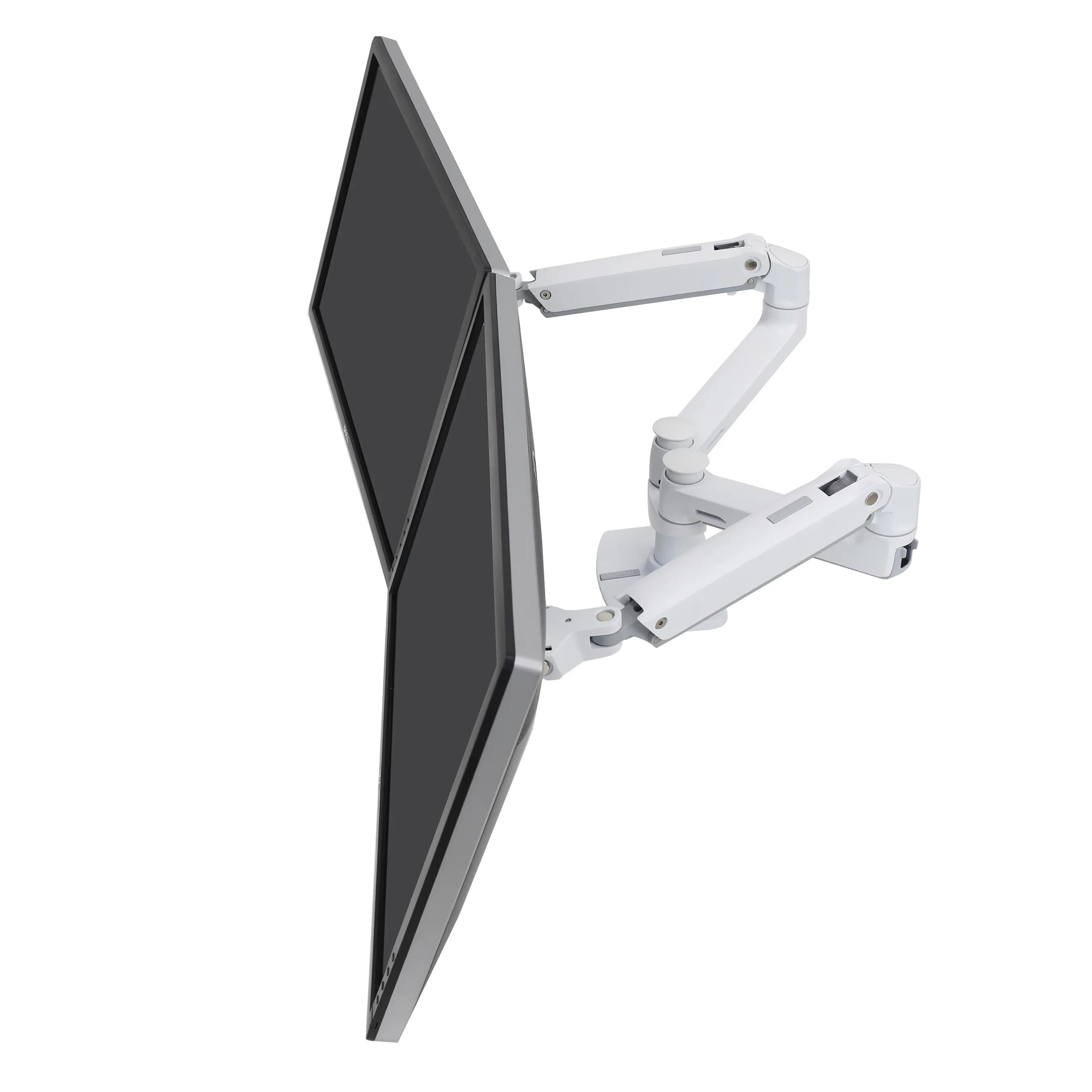 ERGOTRON LX dual side-by-side Arm no grommet mount bright white texture