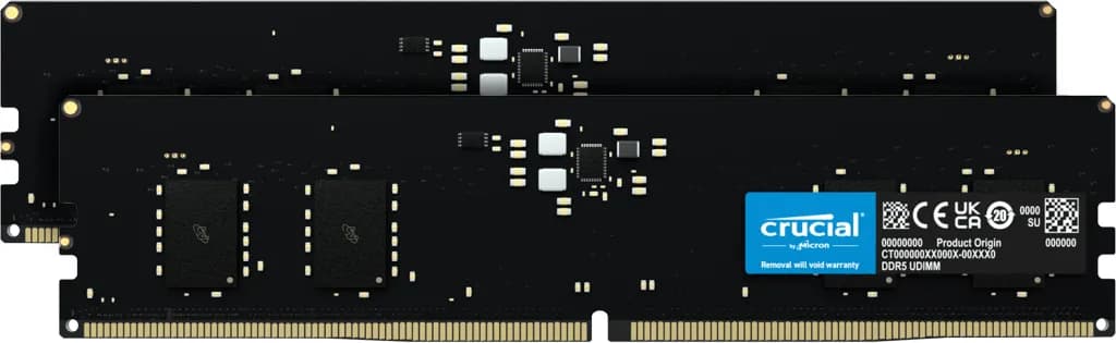Crucial ECC 16 Gt (2 x 8 Gt) DDR5 5600 MHz, CL46 -muisti (XMP/EXPO)