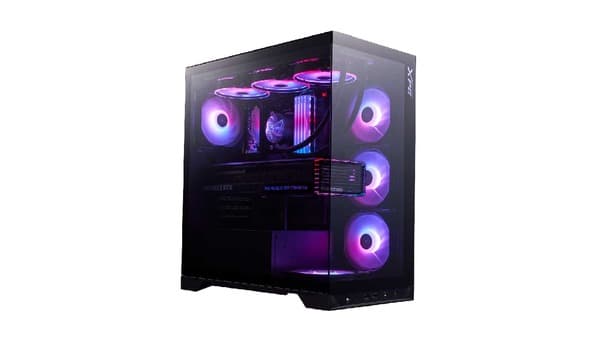 ADATA XPG INVADER X BTF -miditornikotelo ikkunalla ja RGB-valaistuksella, musta