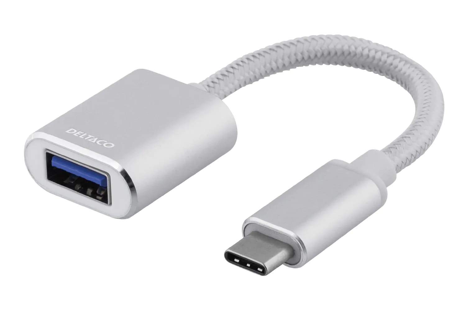 Deltaco USB-C – USB-A 3.1 Gen 1 -adapteri, Hopea