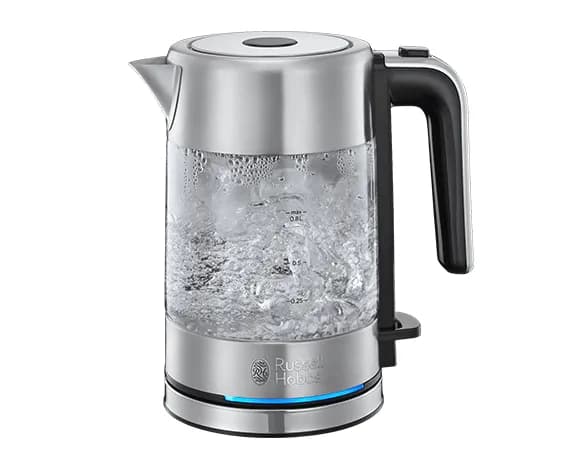 Russell Hobbs Compact Home 24191-70 -vedenkeitin, 0,8 l, 2200 W, lasi/ruostumaton teräs
