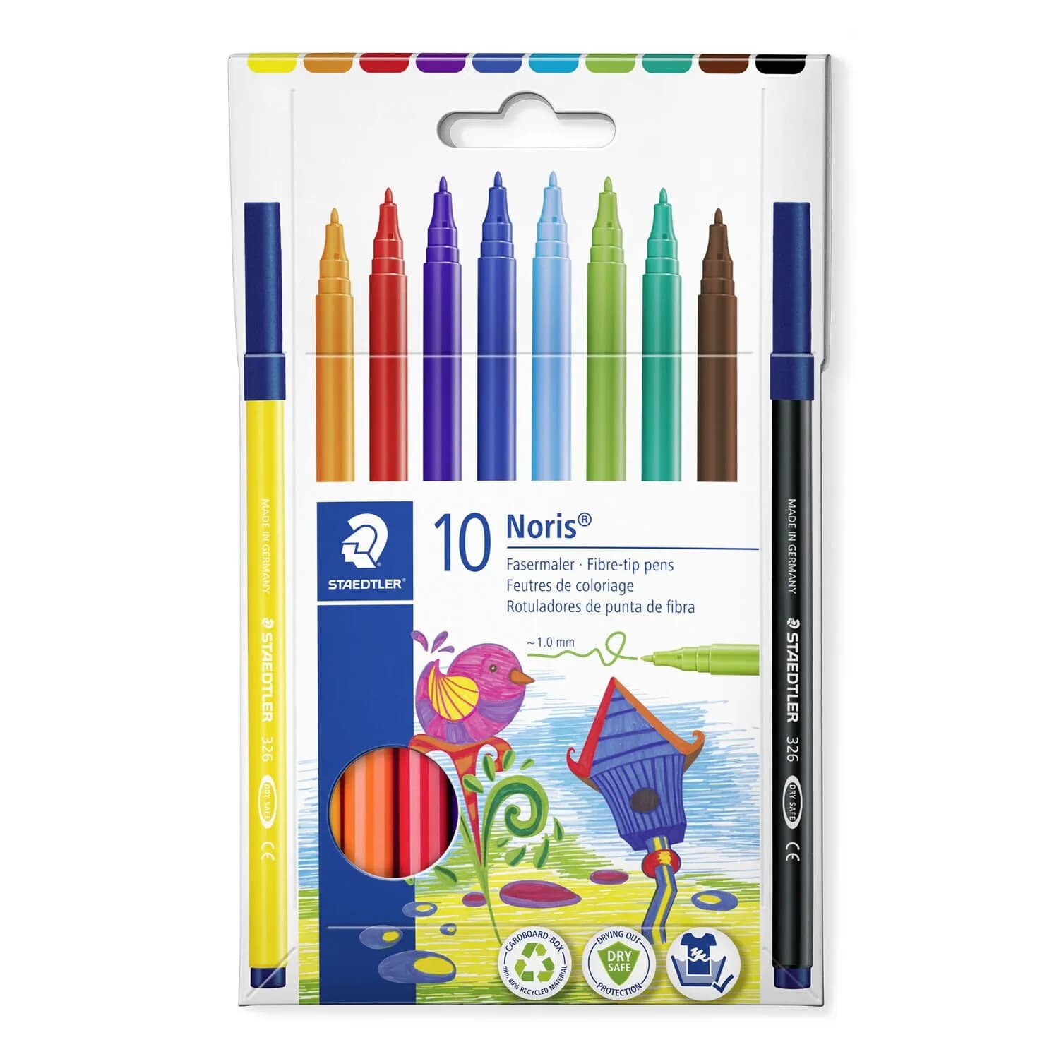 Staedtler Fibre-tip pens Noris wallet -kuitukärkikynät, 10 kpl