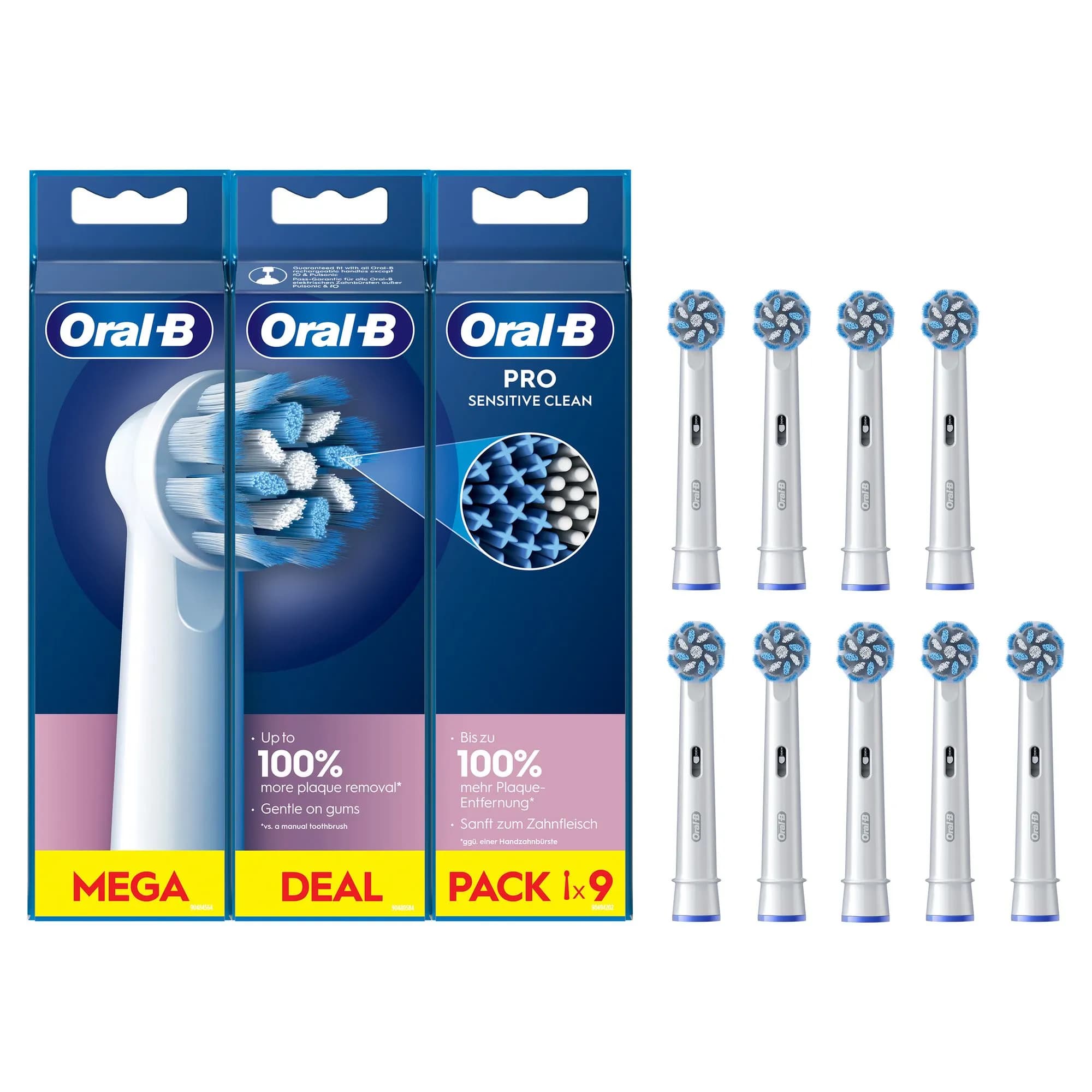 Oral-B Sensitive Clean 9 kpl -vaihtoharjaspäät, Valkoinen