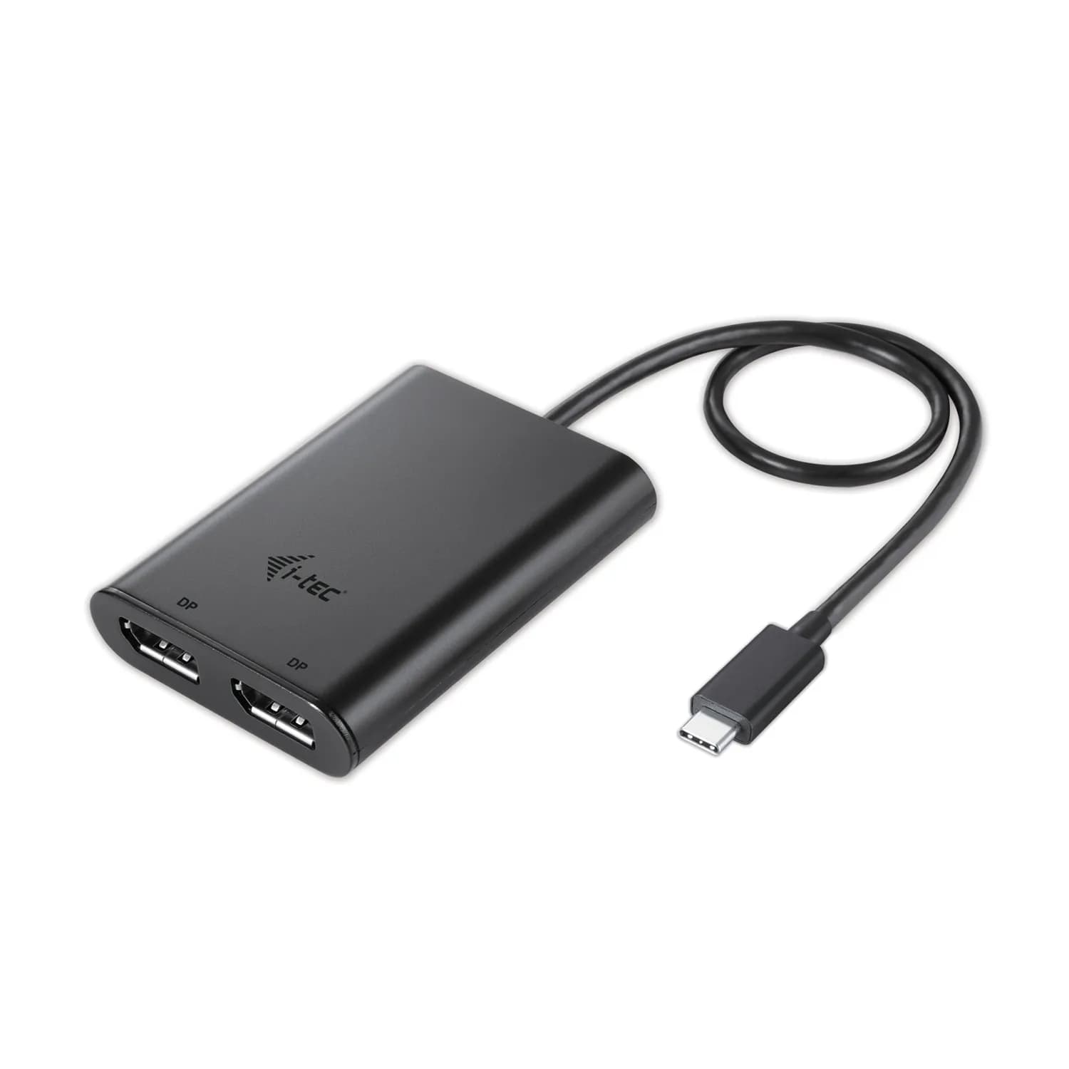I-Tec USB-C 4K - 2x Displayport -adapteri, Musta