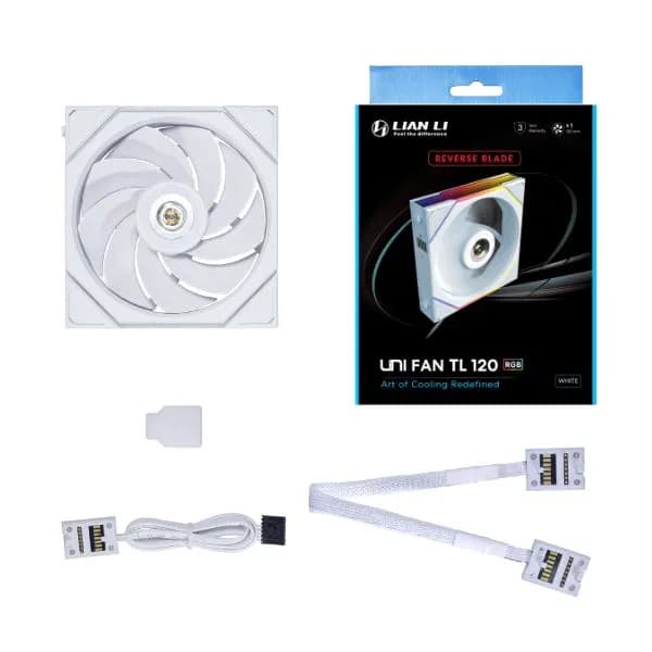 Lian Li UNI FAN TL Wireless Reverse PWM RGB -tuuletin, nestelaakeri, 140 mm, valkoinen
