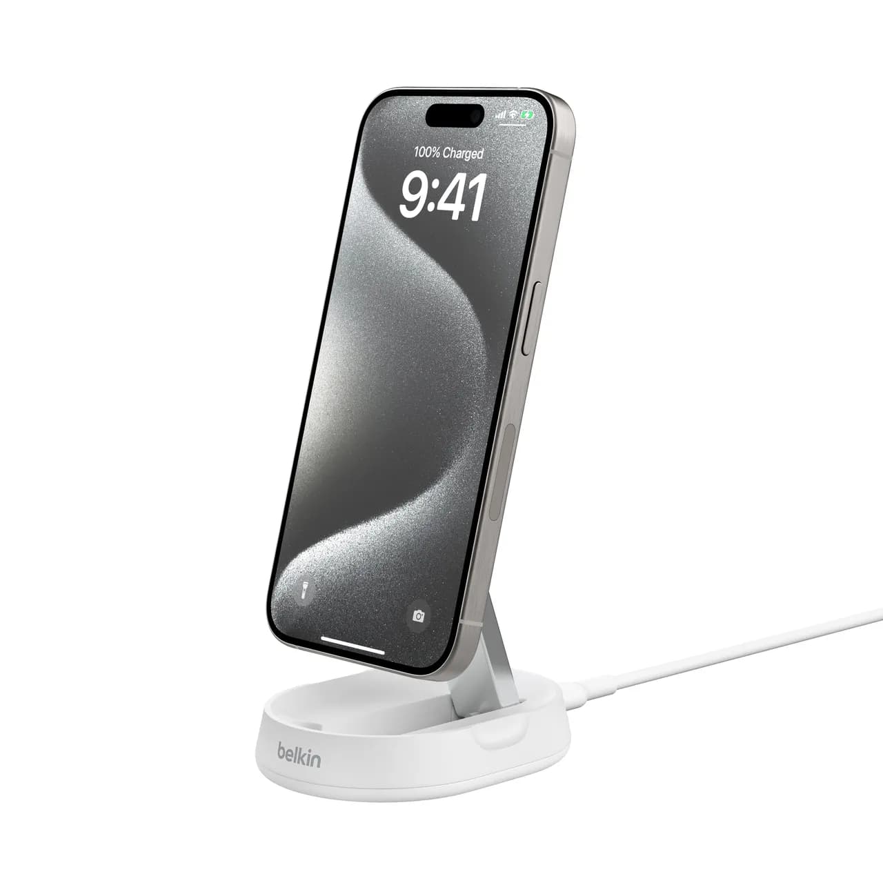 Belkin BoostCharge Pro Qi2 Convertible Magnetic Charging Stand, Valkoinen