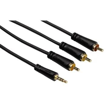 Hama 3,5 mm – 3x RCA -audiokaapeli, 1,5 m, kulta/musta