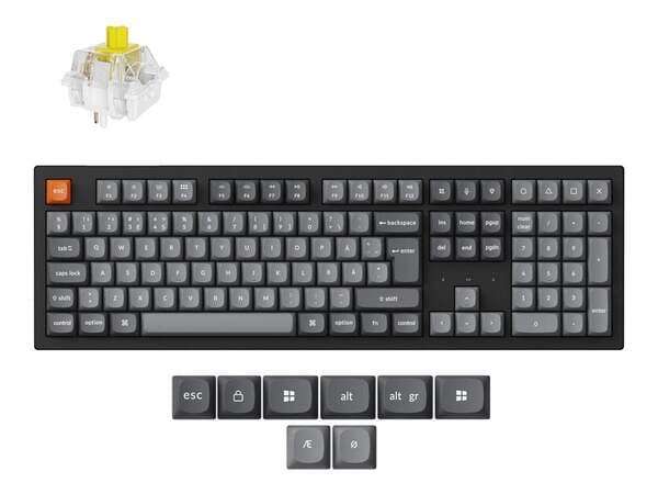 Keychron K10 Max -langaton mekaaninen pelinäppäimistö, Super Banana, musta/valkoinen