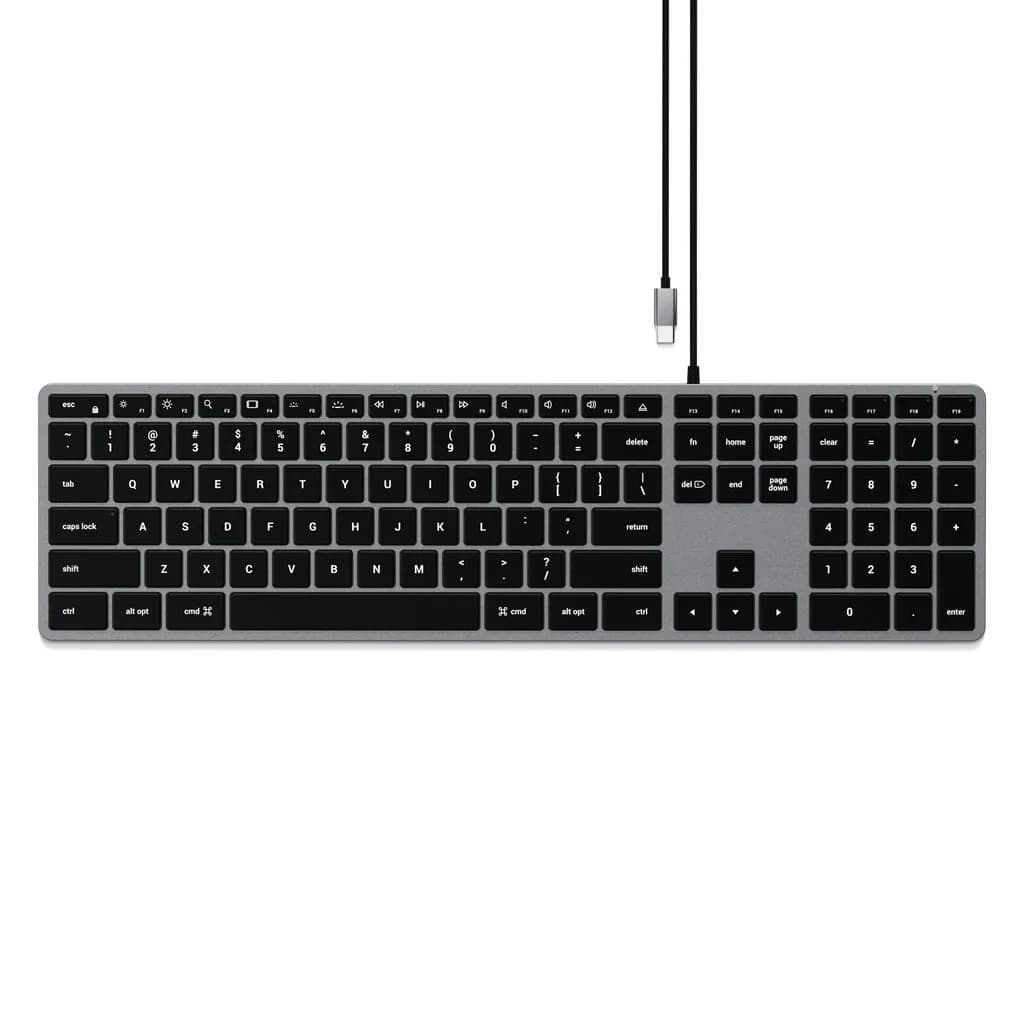 Satechi Slim W3 USB-C -näppäimistö, harmaa