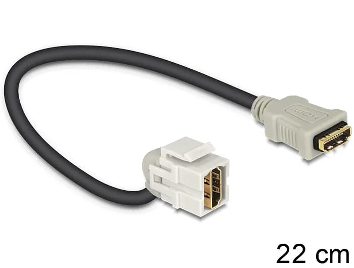 DeLock Keystone HDMI - HDMI -sovitin, Harmaa, 0.22m