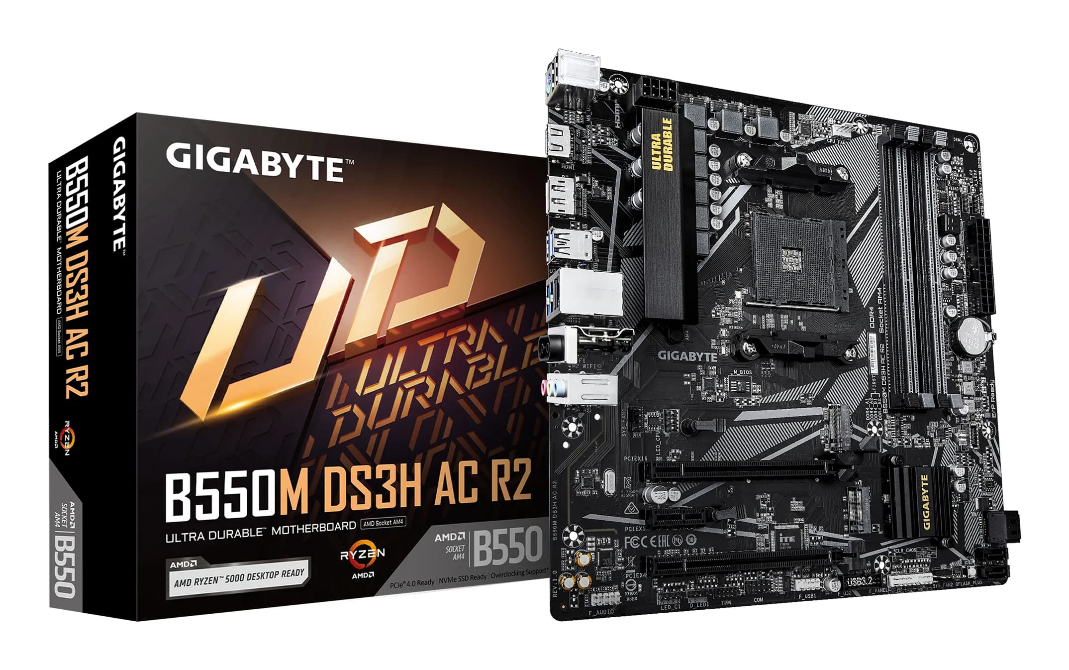 Gigabyte B550M DS3H AC R2 WiFi 5 AM4 mATX -emolevy