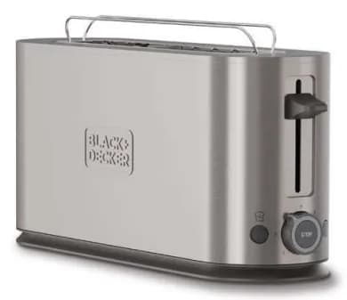 Black+Decker -leivänpaahdin, 2 viipaleita, ruostumaton teräs