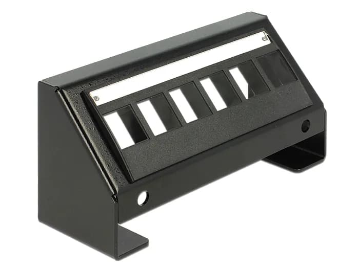DeLOCK Keystone panel, 6-portar, 45° vinkel på portarna, metall, sva