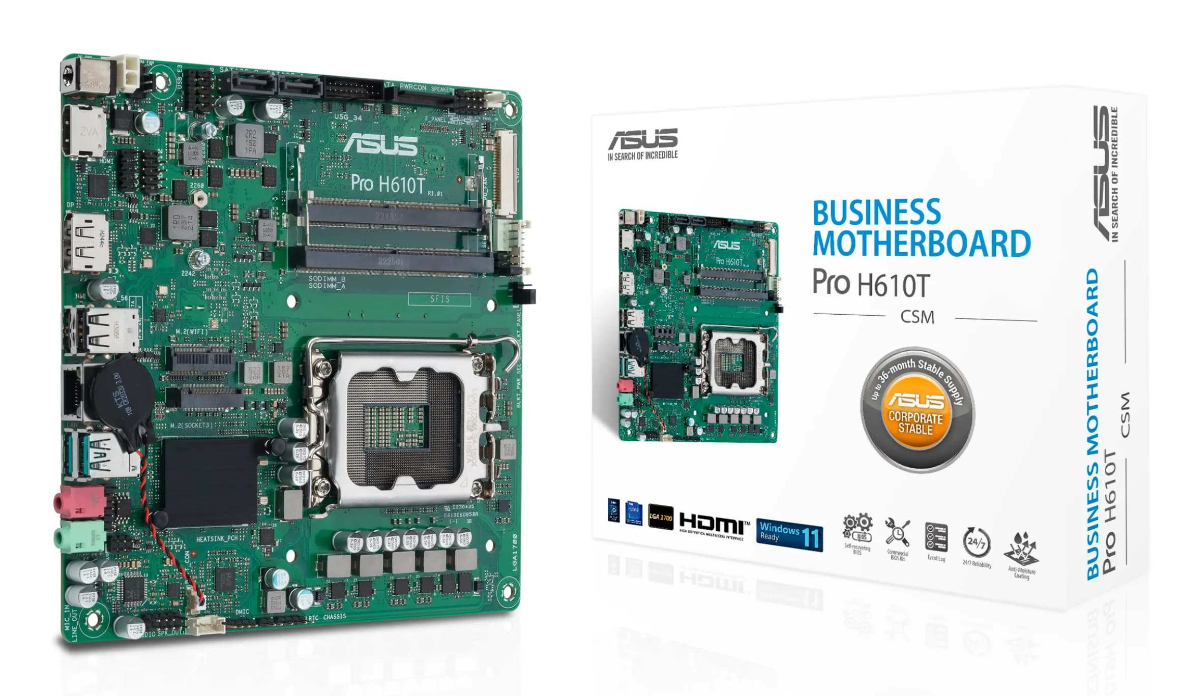 Asus PRO H610T-CSM DDR5 LGA1700 Mini-ITX -emolevy