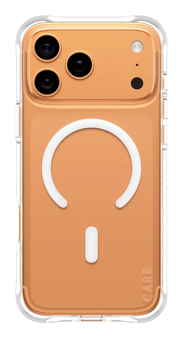 PanzerGlass CARE by Samba MagSafe, iPhone 17 Pro Max -suojakuori, läpinäkyvä / valkoinen MagSafe