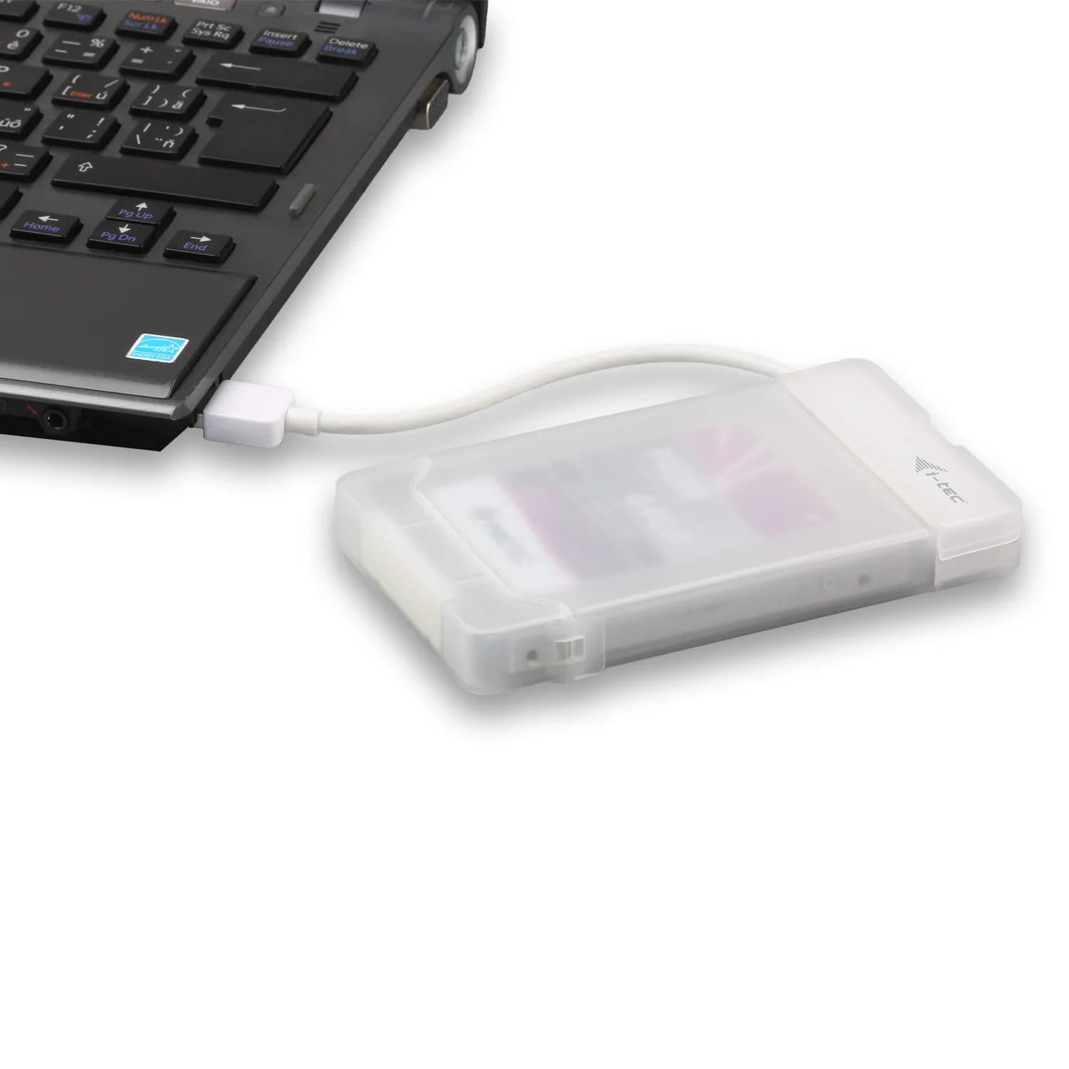 I-TEC MySafe USB-A Easy MYSAFEU314 2,5" HDD/SSD-ulkoisen aseman kotelo, 1-paikkainen, USB 3.2 Gen 1, SATA, 15 cm, valkoinen