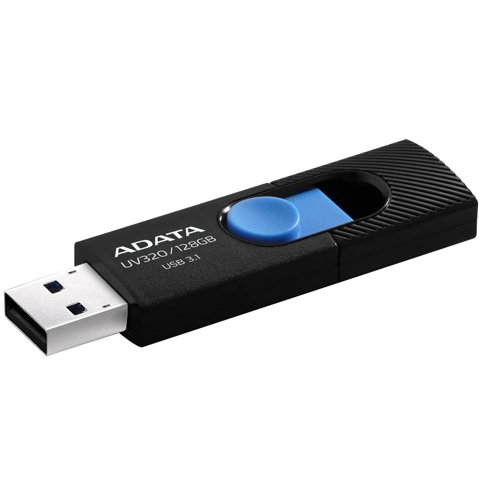 A-DATA UV320 USB 3.2 Gen 1 128 Gt -muistitikku, musta/sininen