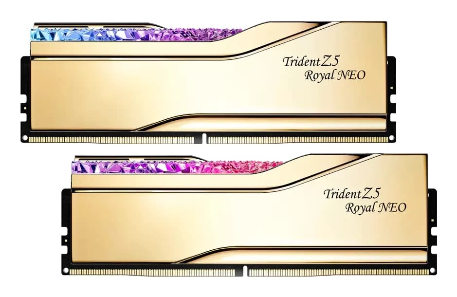 G.SKILL Trident Z5 Royal Neo RGB 32 Gt (2 x 16 Gt) DDR5 6000 MHz, CL28 -muisti, kulta (EXPO)