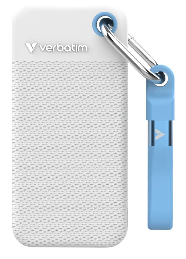 Verbatim Pocket SSD Summer Edition 2 Tt USB 3.2 Gen 2 (USB-C) -ulkoinen SSD, kannettava, valkoinen/sininen