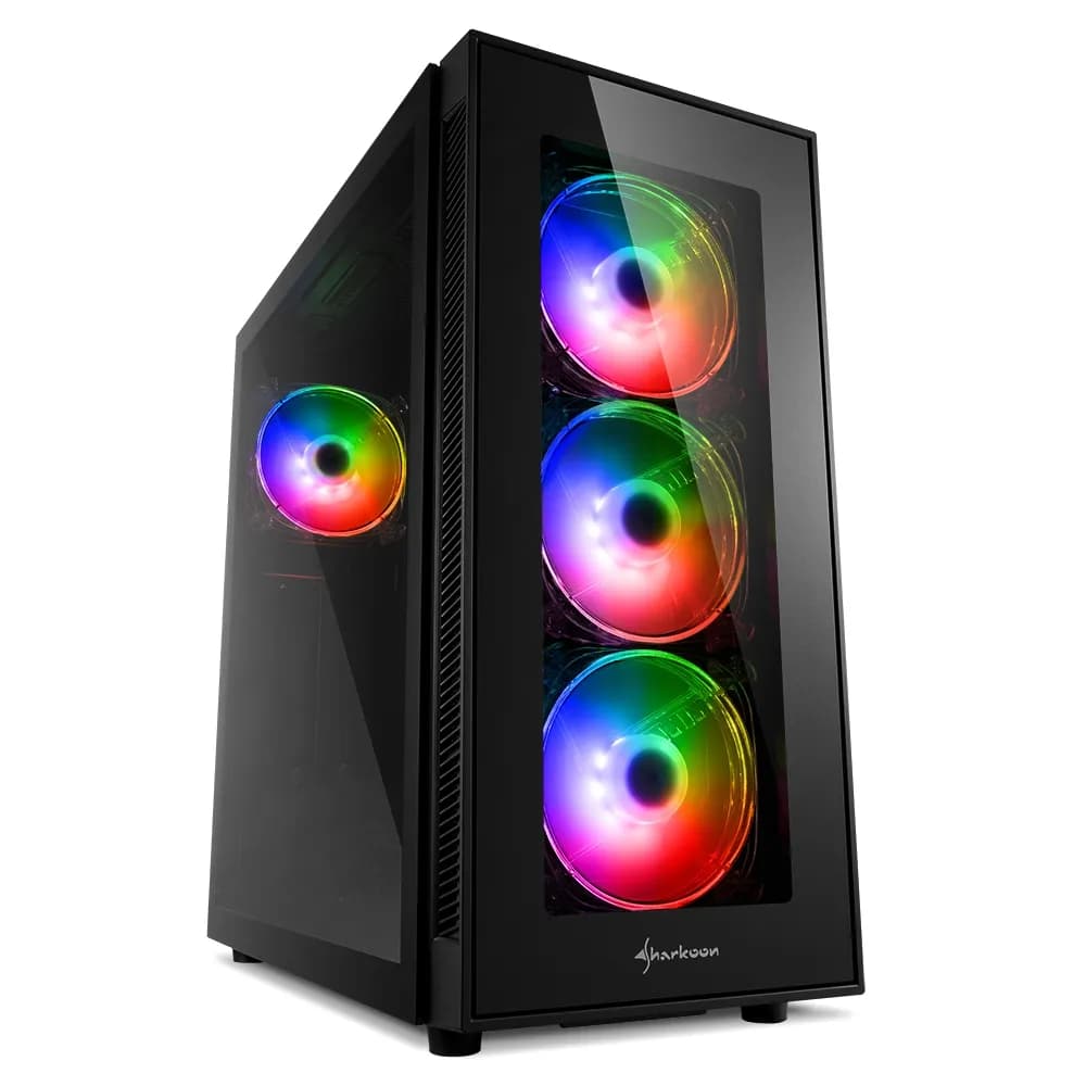 Sharkoon TG5 Pro RGB -miditornikotelo ikkunalla, RGB-valaistuksella, musta