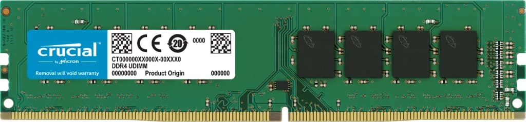 Crucial 32 Gt (1 x 32 Gt) DDR4 3200 MHz, CL22 -muisti, vihreä
