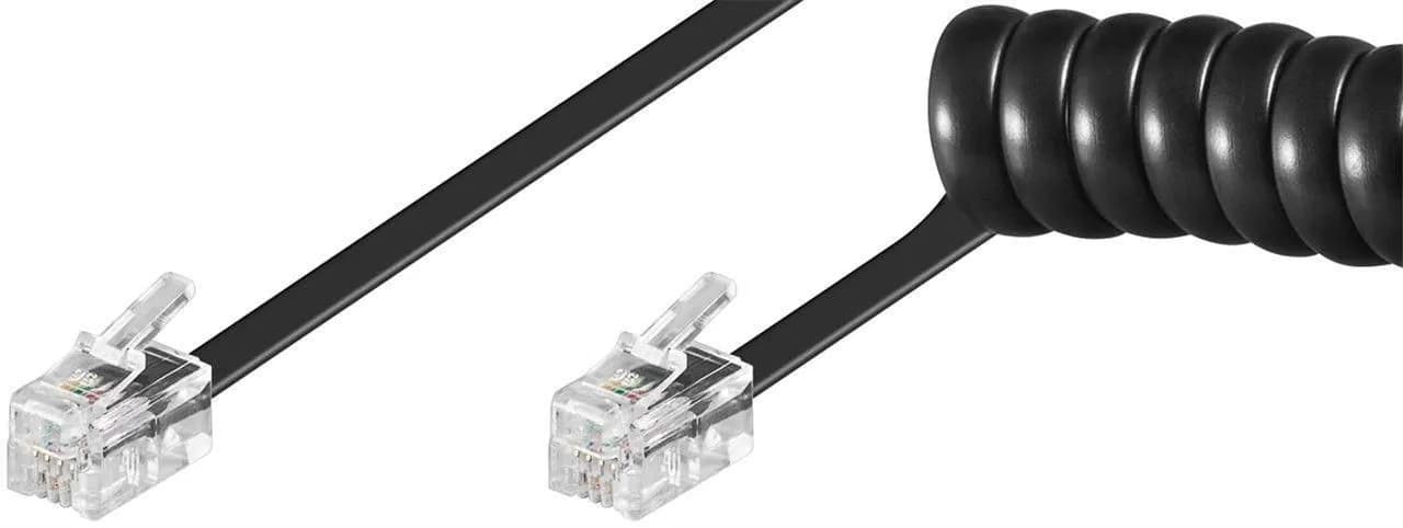 MicroConnect RJ10 2m -puhelinkaapeli, musta