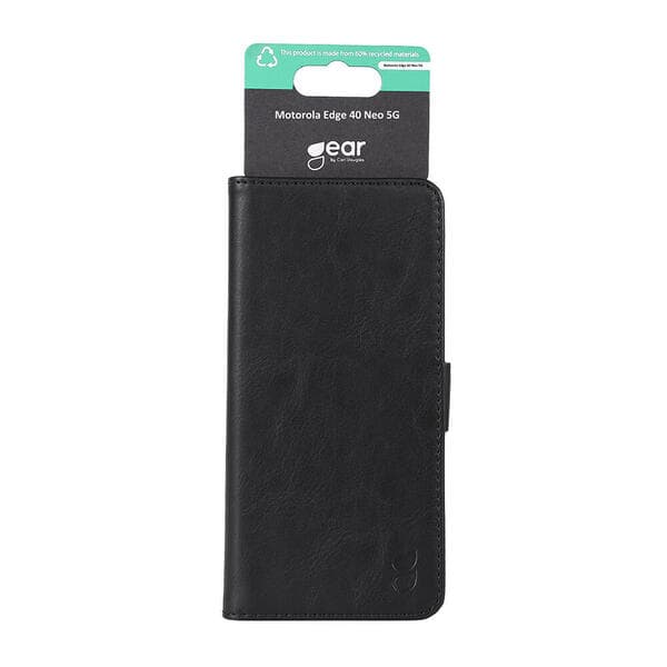 GEAR Wallet, Moto Edge 40 Neo -lompakkokotelo, Musta