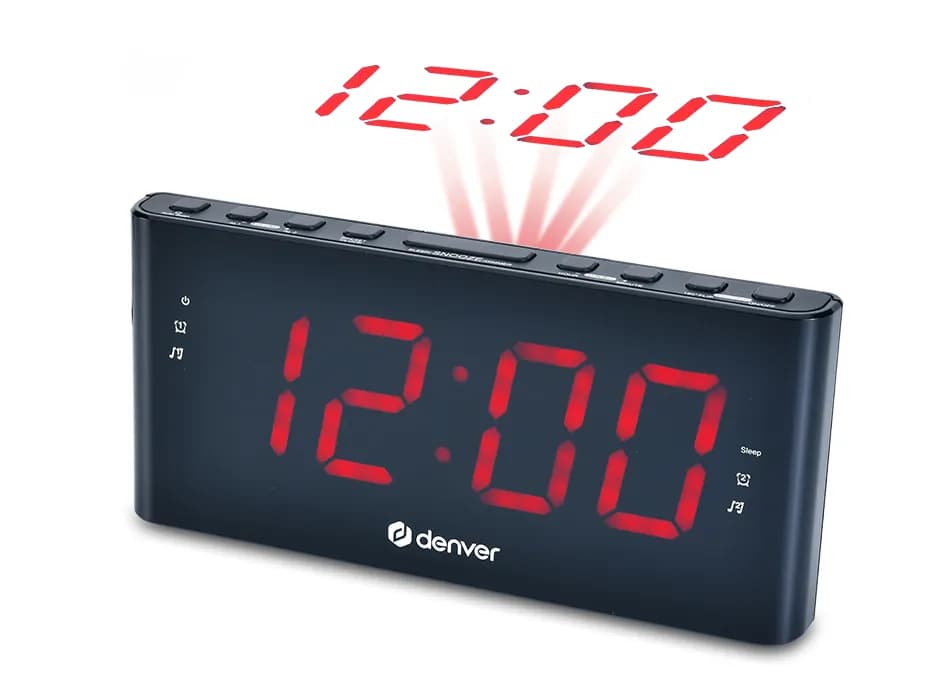 Denver Clockradio with projection With dual alarm function